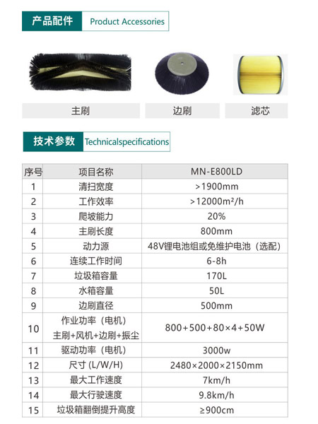 新型全封闭自卸式达孜扫地机MN-E800LD